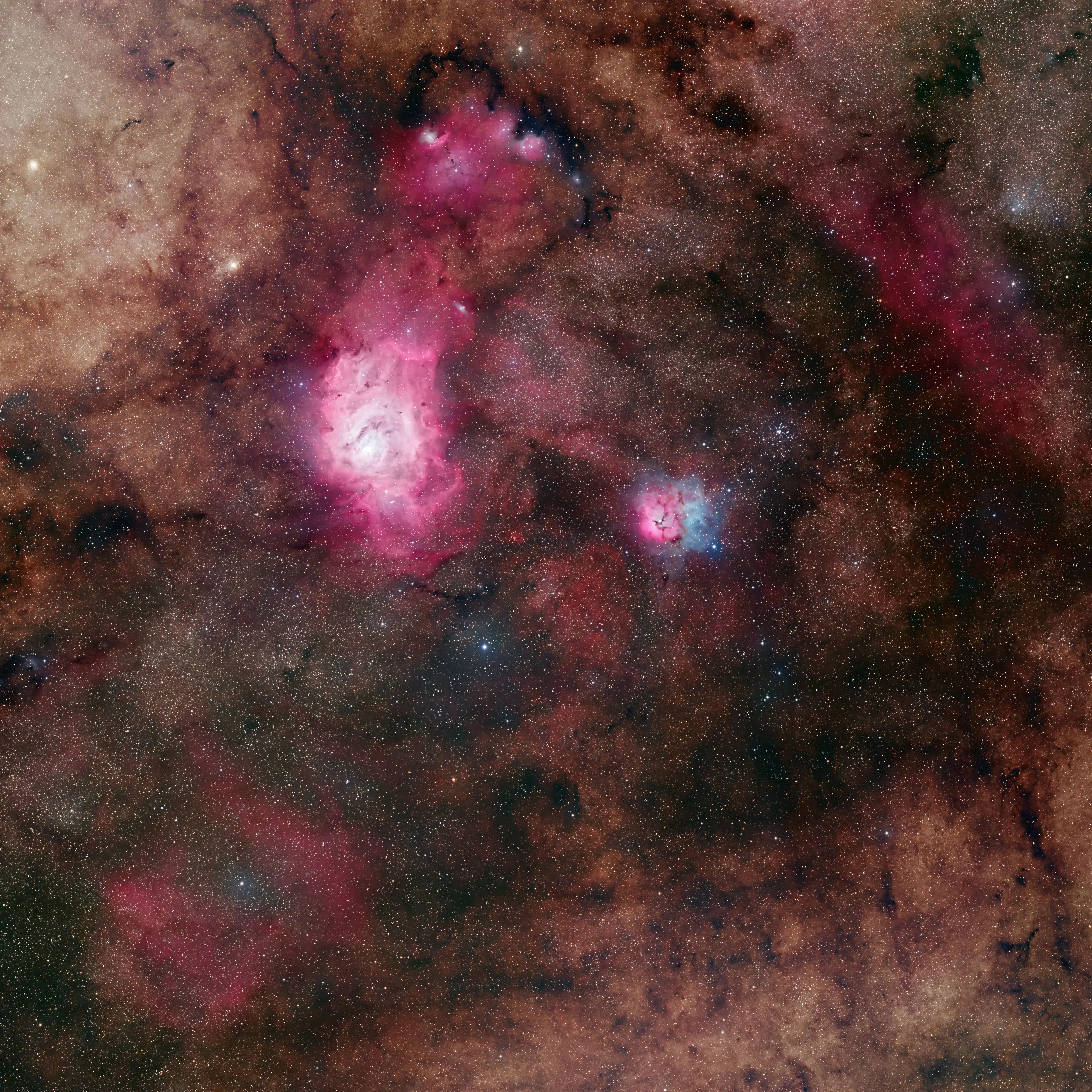 The Lagoon and Trifid Nebula — M8 M20 M21